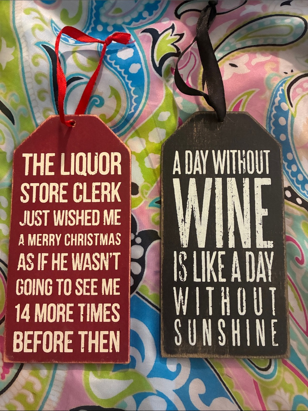 Liquor alcohol wooden tags red and black  Joke Tags